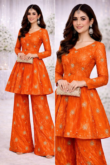 Luxury Embroidered karash Party Wear Fabric (Unstitched)