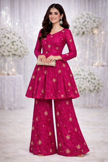 Luxury Embroidered karash Party Wear Fabric (Unstitched)